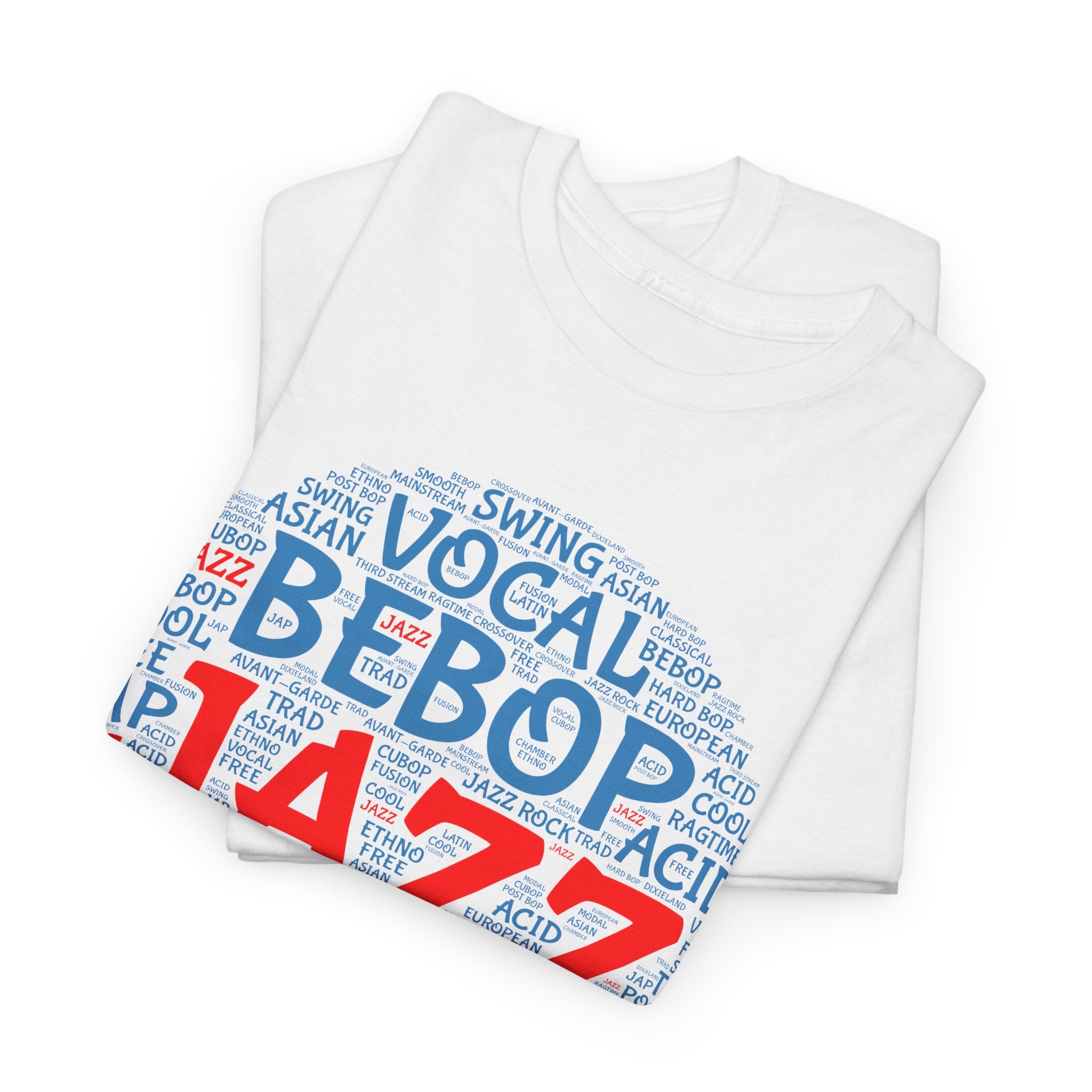 Graphic t-shirt design featuring a circle of word art with &