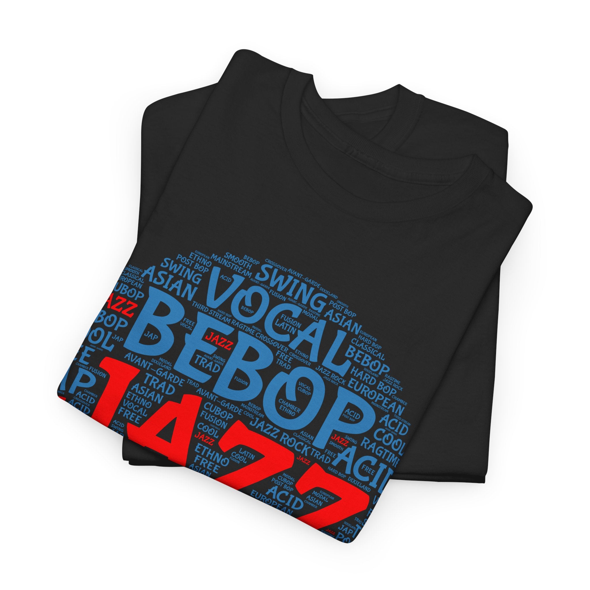 Graphic t-shirt design featuring a circle of word art with &