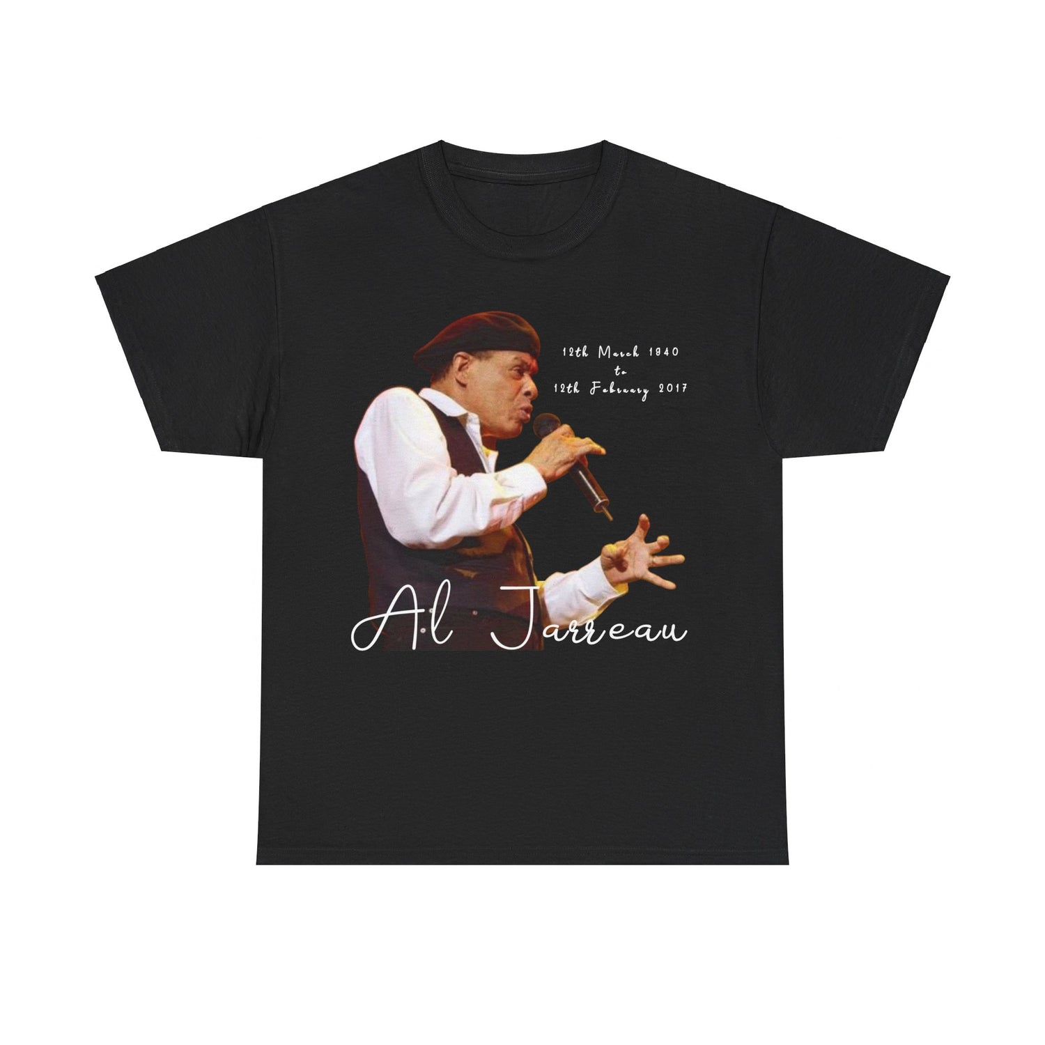 Jazz singer Al Jarreau t shirt, commemorating his life