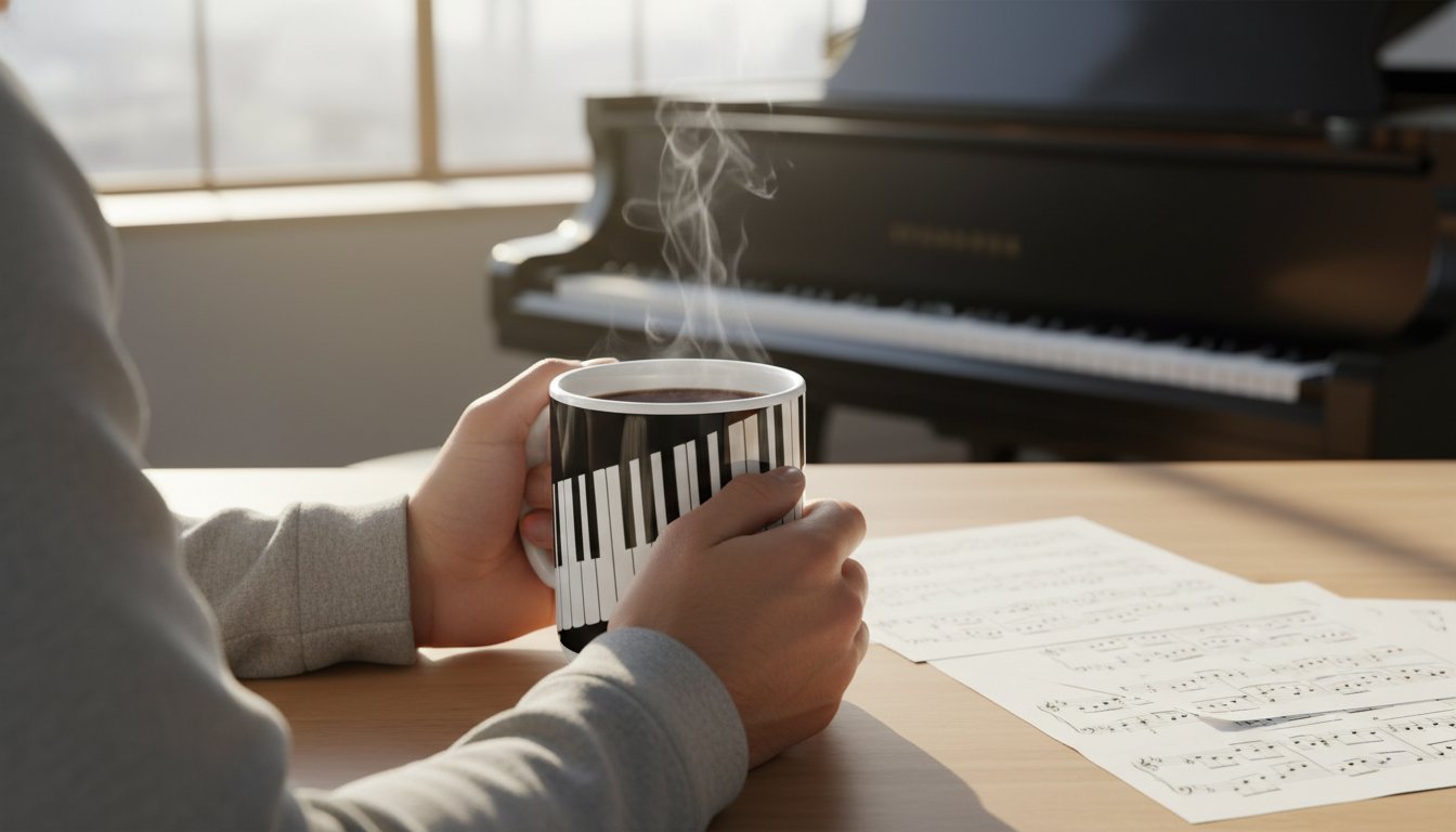 Grand Piano Key Mug: The Perfect Morning Solo for Music Lovers