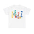 Multi colored Jazz t shirt with caricatured band members