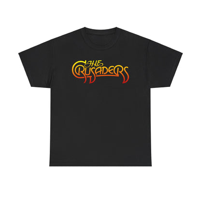 The Jazz Crusaders multi colored Logo on black t shirt