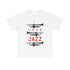 ‘I Love Jazz’ t shirt with big text and three trumpet silhouettes