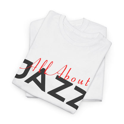 ‘All About Jazz’ white t shirt