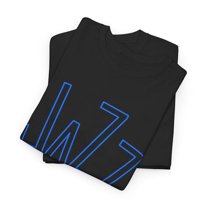 A black or white t shirt saying ‘JAZZ New York City’ in blue text