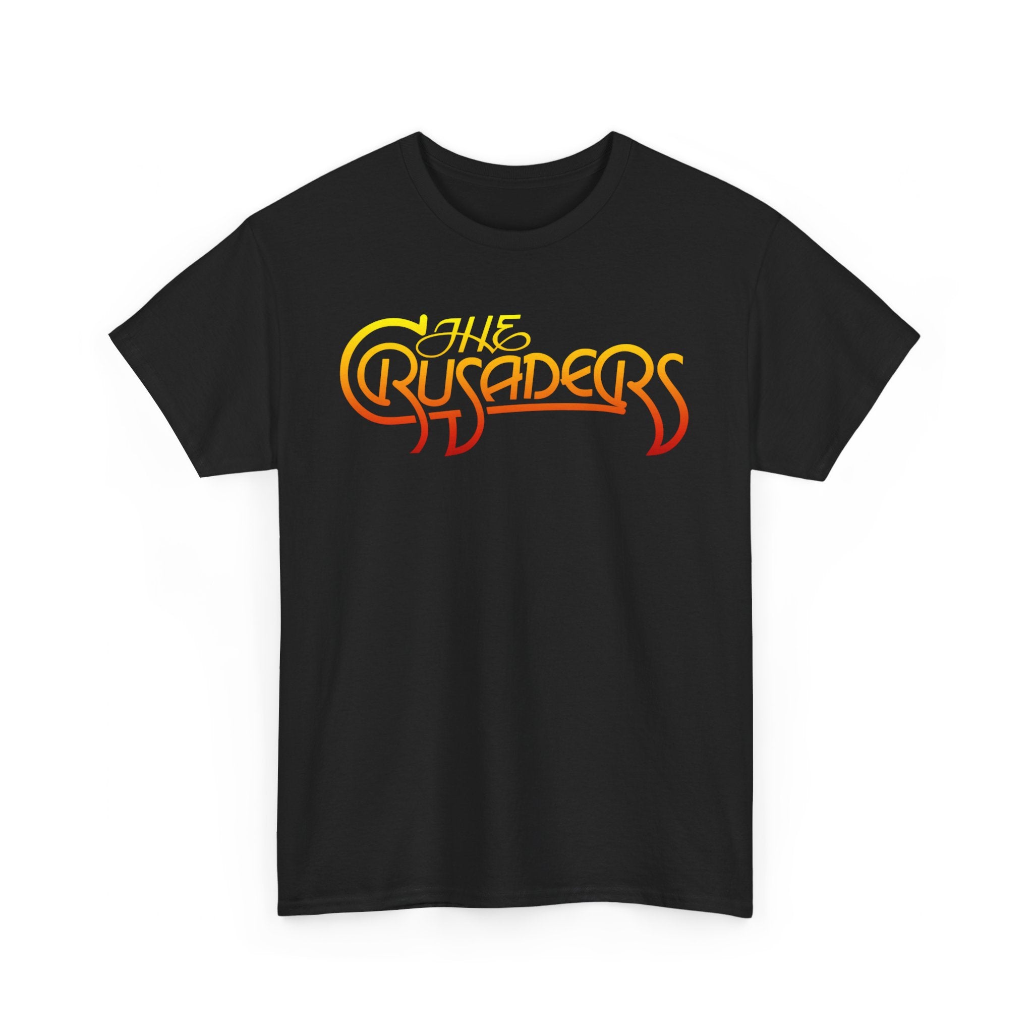 The Jazz Crusaders multi colored Logo on black t shirt