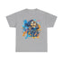 A grey t shirt with a man looking to the sky with the words ‘Breathe Jazz’ embossed in the  design