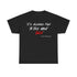 A black t shirt with the quote from actor, director & jazz enthusiast Clint Eastwood ‘It’s Always Fun To Talk About Jazz’
