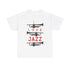 ‘I Love Jazz’ t shirt with big text and three trumpet silhouettes
