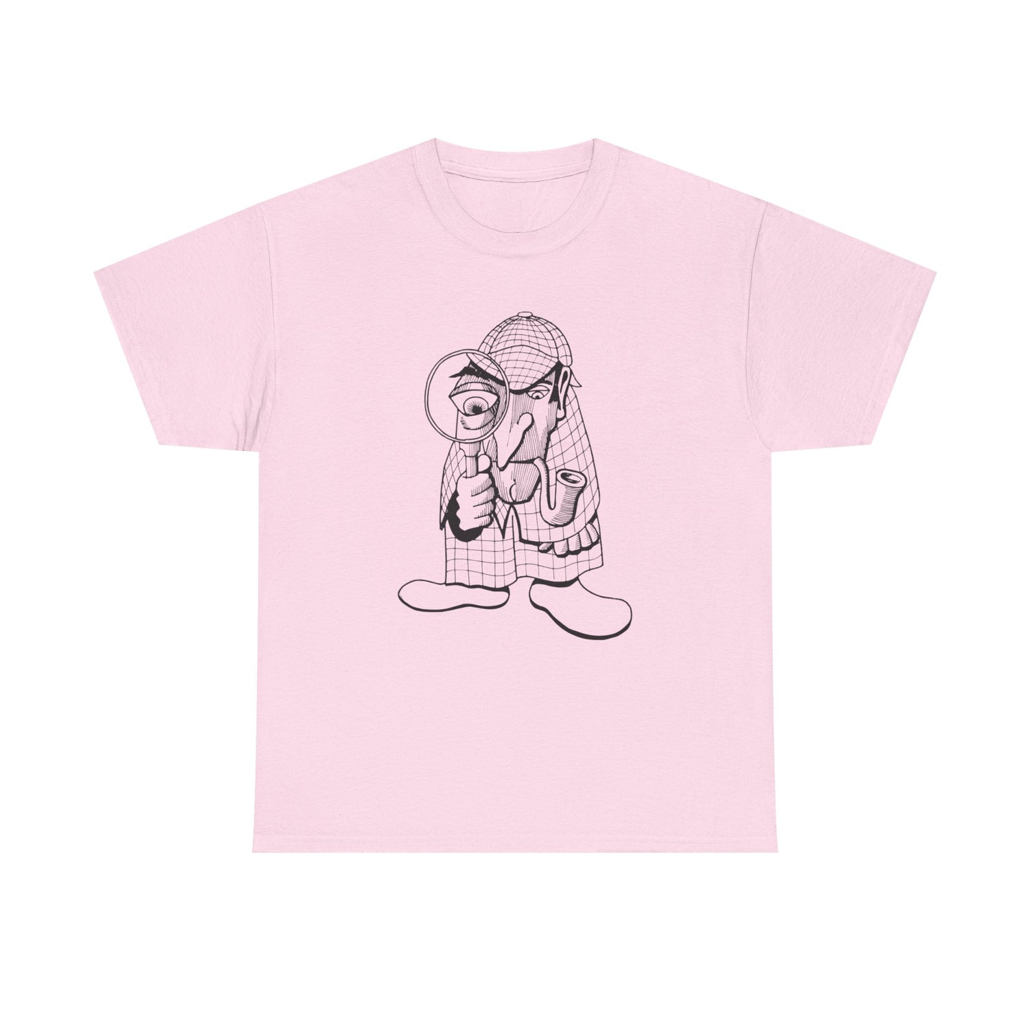 Pink Caister Soul Weekender t-shirt with a cartoon character design on a white background