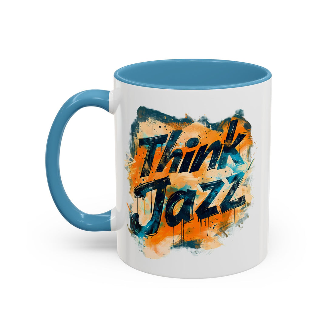 White coffee mug with &
