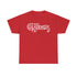 The Jazz Crusaders logo in white text on a red t-shirt